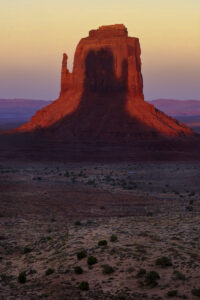 the shadow event on the Mittens in Monument Valley desert