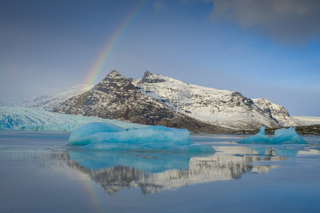 Iceland rainbow lagoon