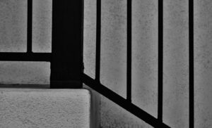 Stairs and railing in monochrome in Arizona